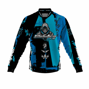 Custom Sublimated Speedsoft Jersey, Premium custom Speedsoft pants for Speedsoft and Airsoft, featuring fully customizable artwork, player name and number, chest padding, soft padded shoulders, softshell forearms, breathable mesh side and rear panels, and anti-slide thumbholes – designed for durability, agility, and protection in high-speed gameplay.